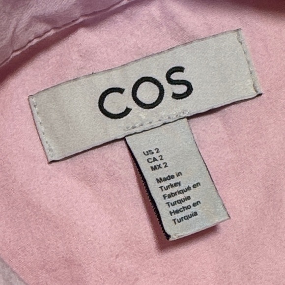 COS Light Pink Cotton Oversized Casual Women's Button Up Dress Shirt US 2 - Picture 2 of 9